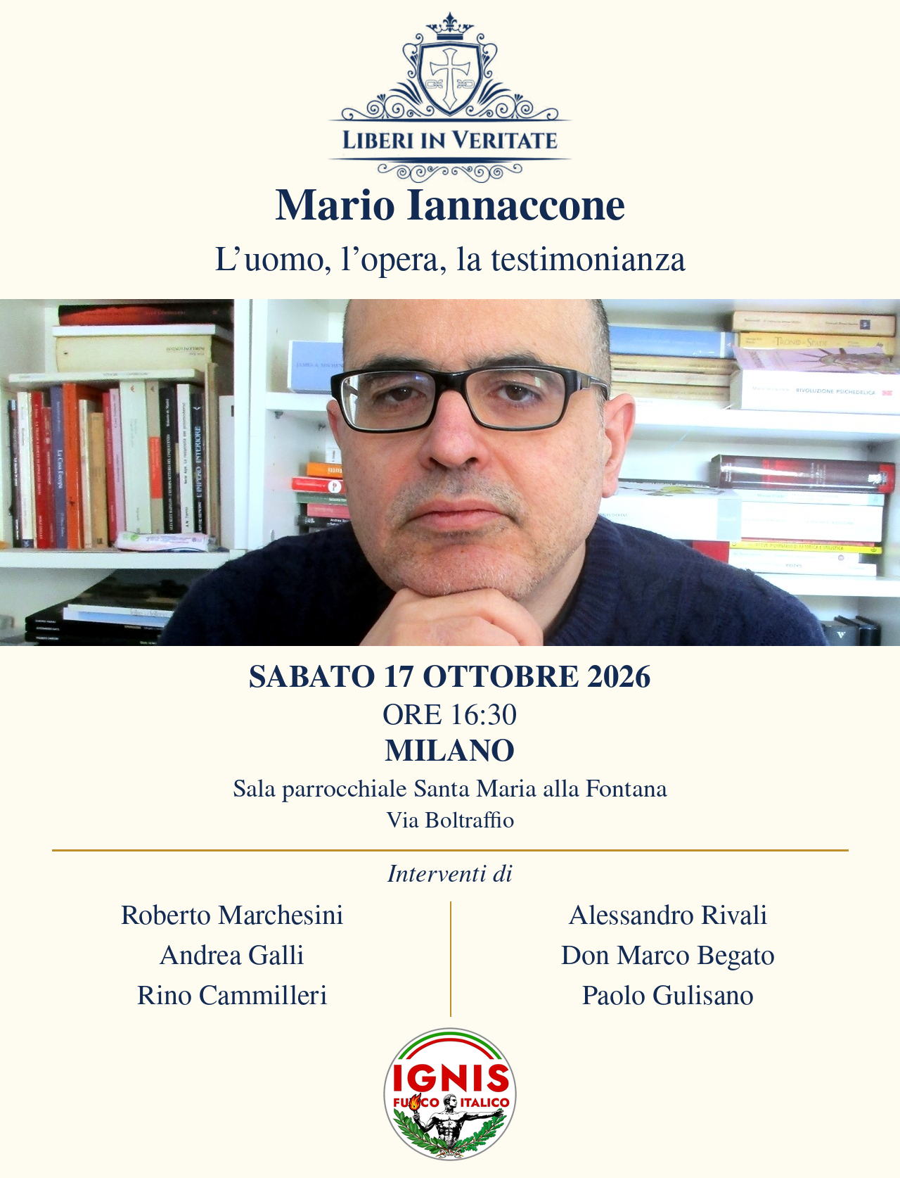 Convegno: “Mario Iannaccone. L’uomo, l’opera, la testimonianza”